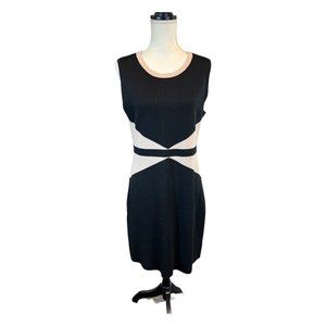 Saks Fifth Avenue Black Label Womens Size XL Bodycon Stretch Knit Dress Black